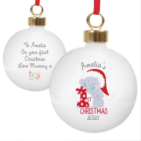 Personalised Tiny Tatty Teddy My 1st Christmas Bauble £11.99